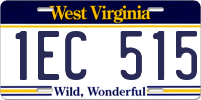 WV license plate 1EC515