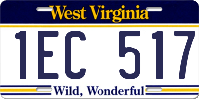 WV license plate 1EC517