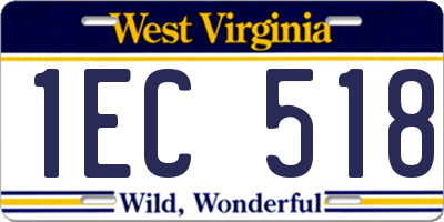 WV license plate 1EC518