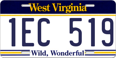 WV license plate 1EC519