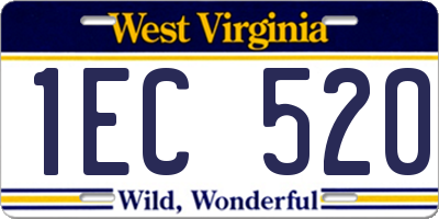 WV license plate 1EC520