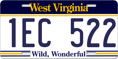 WV license plate 1EC522