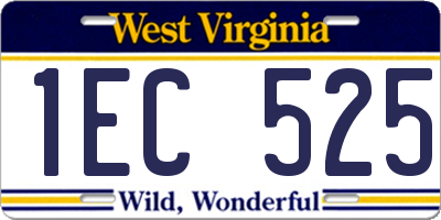WV license plate 1EC525