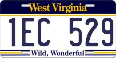 WV license plate 1EC529