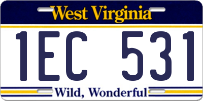 WV license plate 1EC531