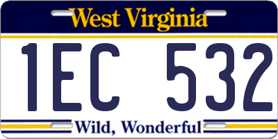 WV license plate 1EC532
