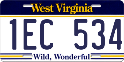 WV license plate 1EC534