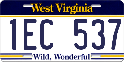 WV license plate 1EC537