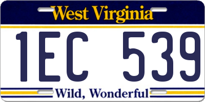 WV license plate 1EC539