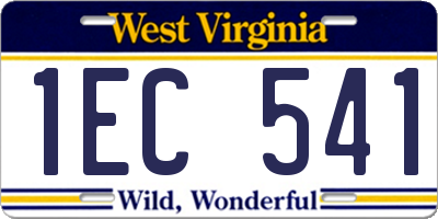 WV license plate 1EC541