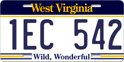 WV license plate 1EC542