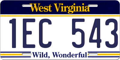 WV license plate 1EC543