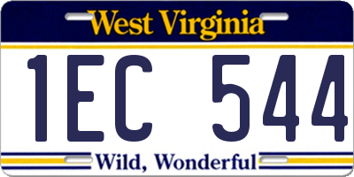 WV license plate 1EC544