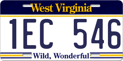 WV license plate 1EC546