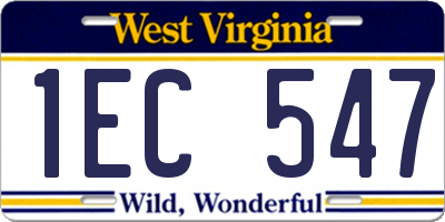 WV license plate 1EC547
