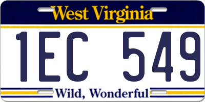 WV license plate 1EC549