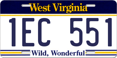 WV license plate 1EC551