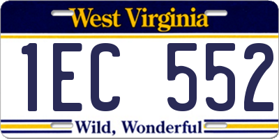 WV license plate 1EC552