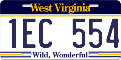 WV license plate 1EC554