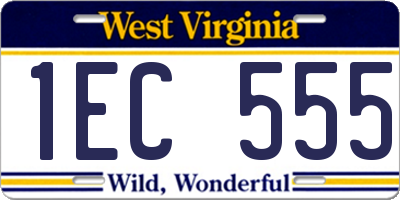 WV license plate 1EC555