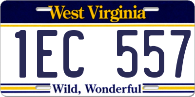 WV license plate 1EC557