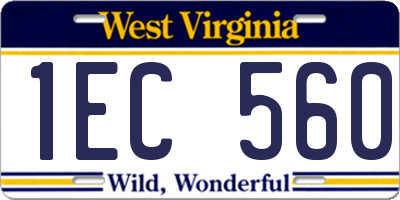 WV license plate 1EC560