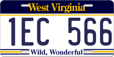 WV license plate 1EC566