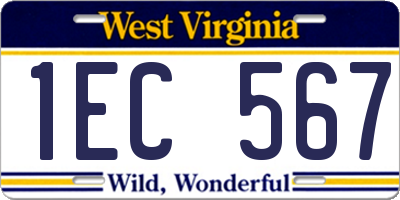 WV license plate 1EC567