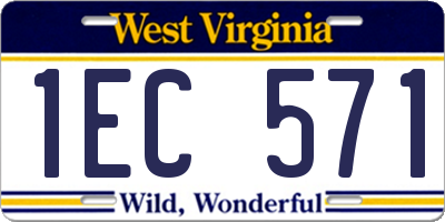 WV license plate 1EC571