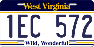 WV license plate 1EC572