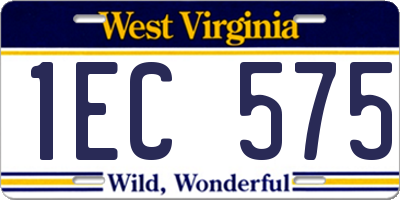 WV license plate 1EC575