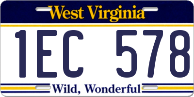 WV license plate 1EC578