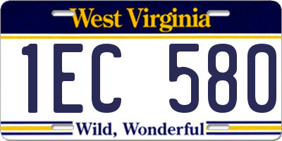 WV license plate 1EC580
