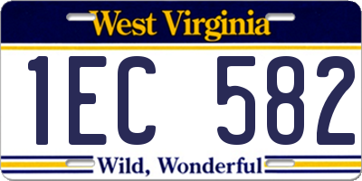 WV license plate 1EC582