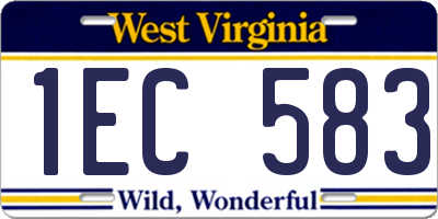 WV license plate 1EC583