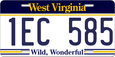 WV license plate 1EC585