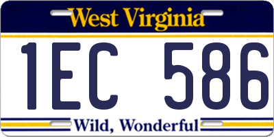 WV license plate 1EC586