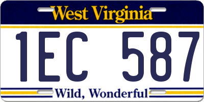 WV license plate 1EC587