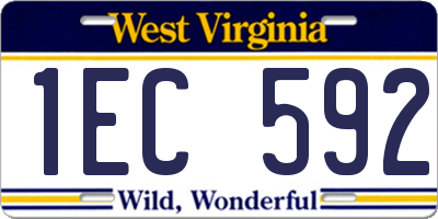 WV license plate 1EC592