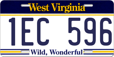 WV license plate 1EC596