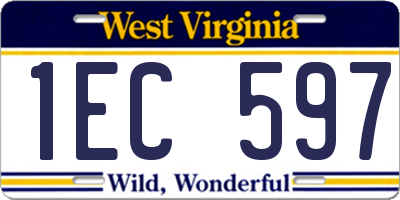 WV license plate 1EC597