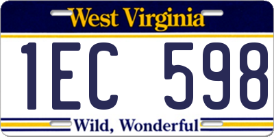 WV license plate 1EC598