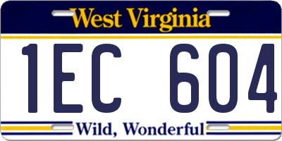WV license plate 1EC604