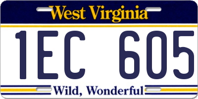 WV license plate 1EC605