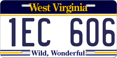WV license plate 1EC606