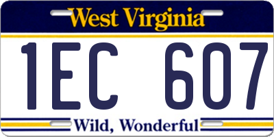 WV license plate 1EC607
