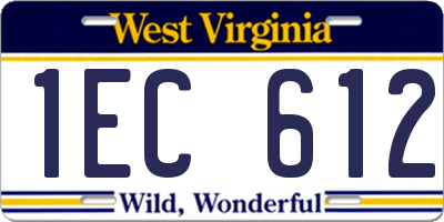 WV license plate 1EC612