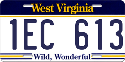 WV license plate 1EC613