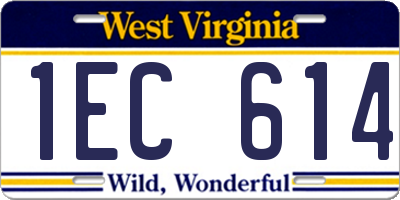 WV license plate 1EC614