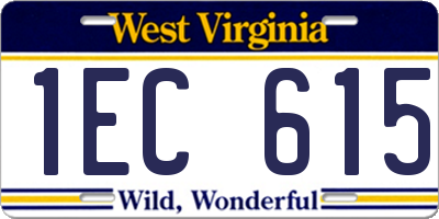 WV license plate 1EC615